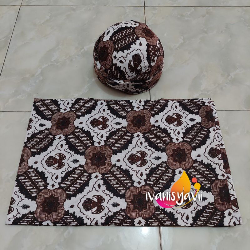 Set Jarik Cewek Cowok + Blangkon, Motif Bintang Garuda