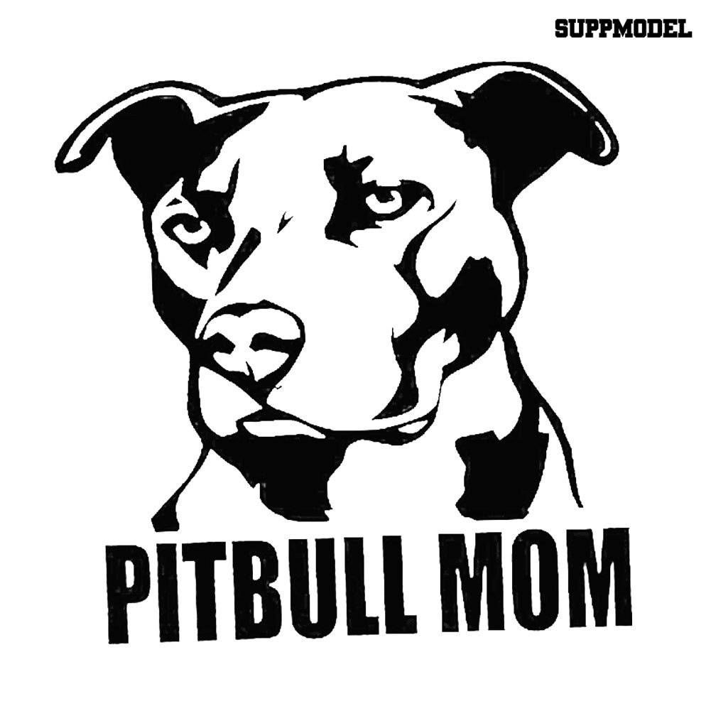 Stiker Reflektif Motif Anjing Pitbull Mom Untuk Dekorasi Bodykaca Mobil