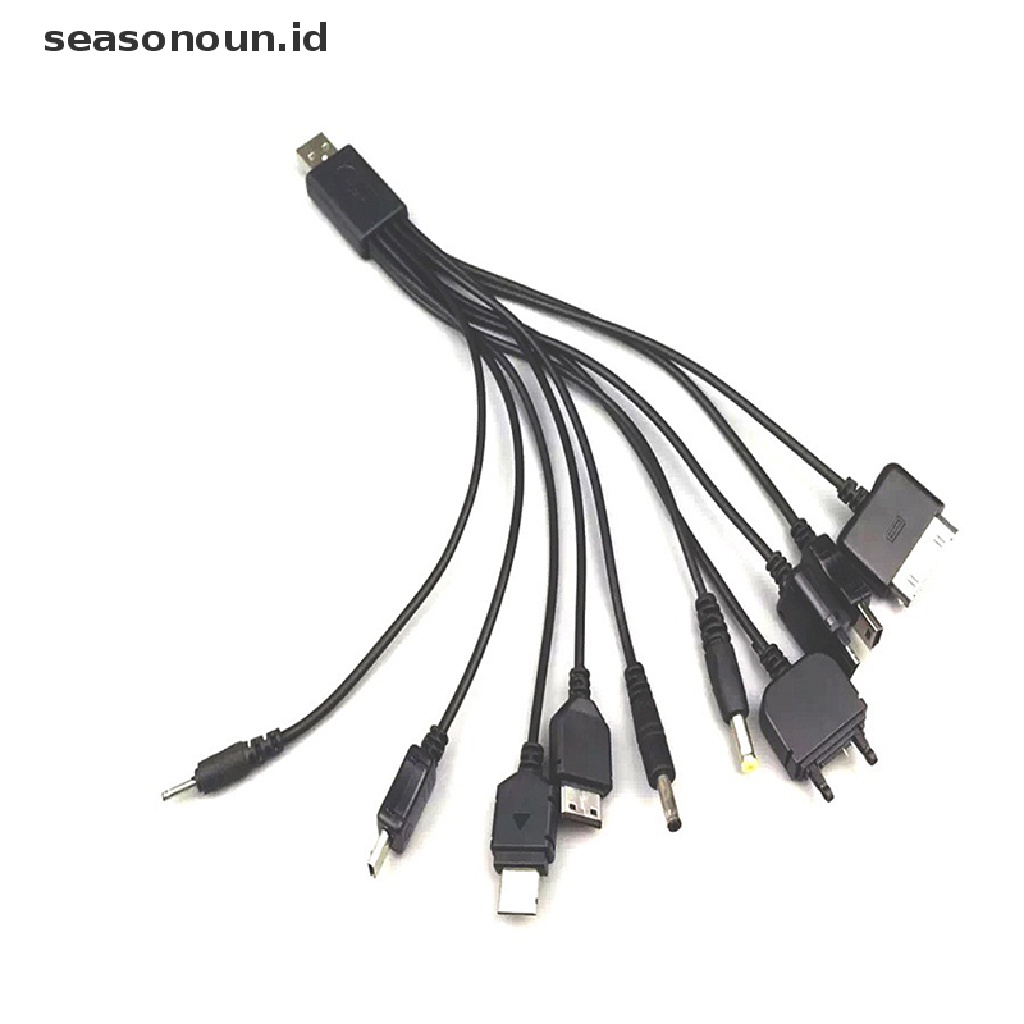 【seasonoun】 10 in 1 Multifunctional Charger USB Cables for Motorola Samsung LG Data Cable ID