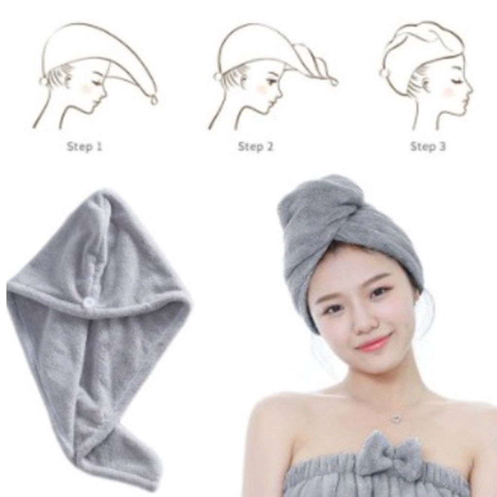 BRGUNIK Handuk Rambut Magic Towel Handuk Kepala Keramas Turban Keramas R060