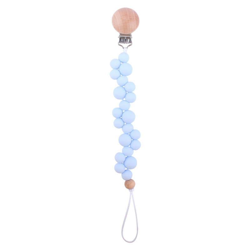 Mary Klip Rantai Manik Kayu Beech Holder Dot Empeng / Teether Bayi DIY