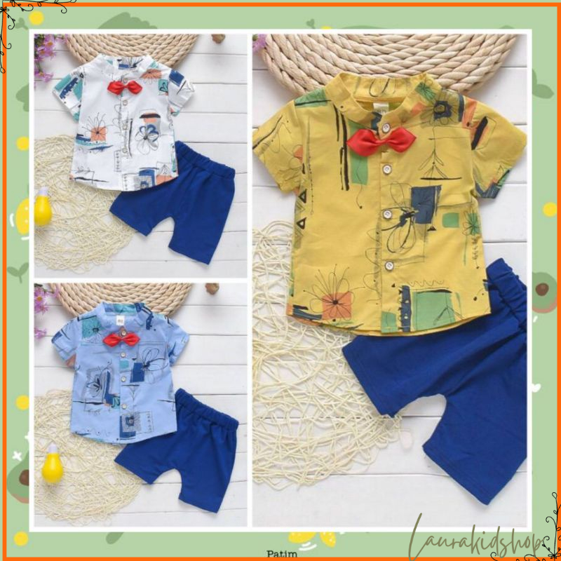 Setelan Kemeja/ Kemko Anak Cowok Import Premium Bayi - 4 Tahun