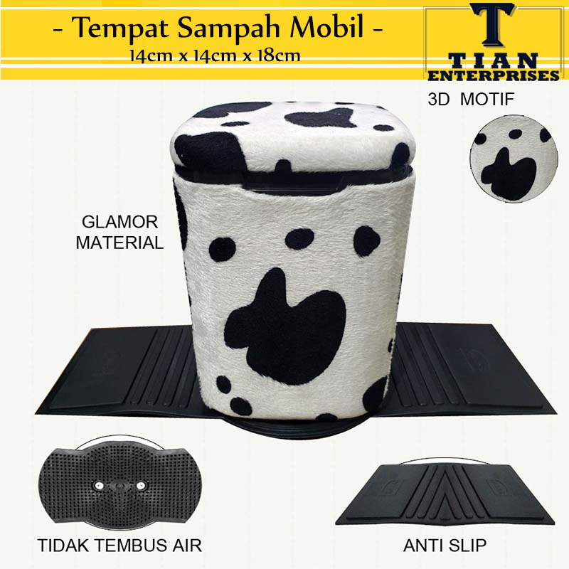 Tempat Sampah Mobil Motif Baby Moo Sapi / Tong Sampah / Car Dustbin