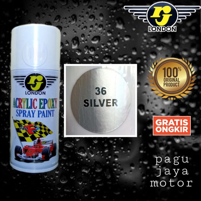 Pilox pilok 150cc warna silver rj london cat semprot spray paint untuk motor mobil sepeda helm velg kayu besi plastik