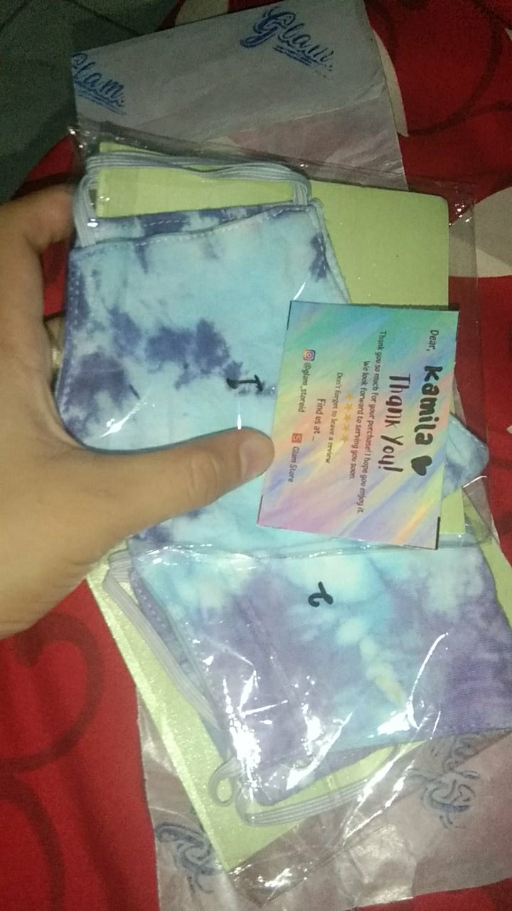 [buy 1 Get 1] Masker Tie Dye Hijab / Non Hijab 2ply Masker Earloop (bisa Pilih Warna)