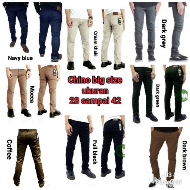 Celana formal panjang pria Chino bahan tebal | kantor Big Size 28 sampai 42 - Chinos / Cino