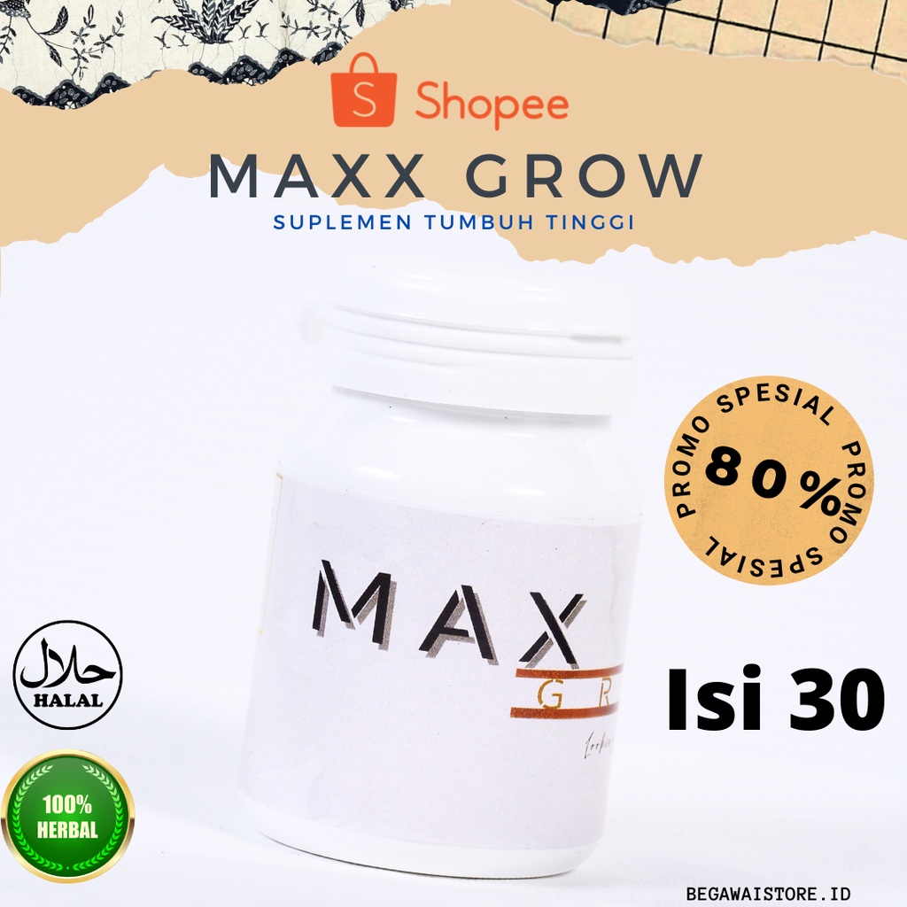 MAXX GROW UP /// suplemen peninggi remaja / peninggi badan  herbal / Suplemen peninggi badan / vitam