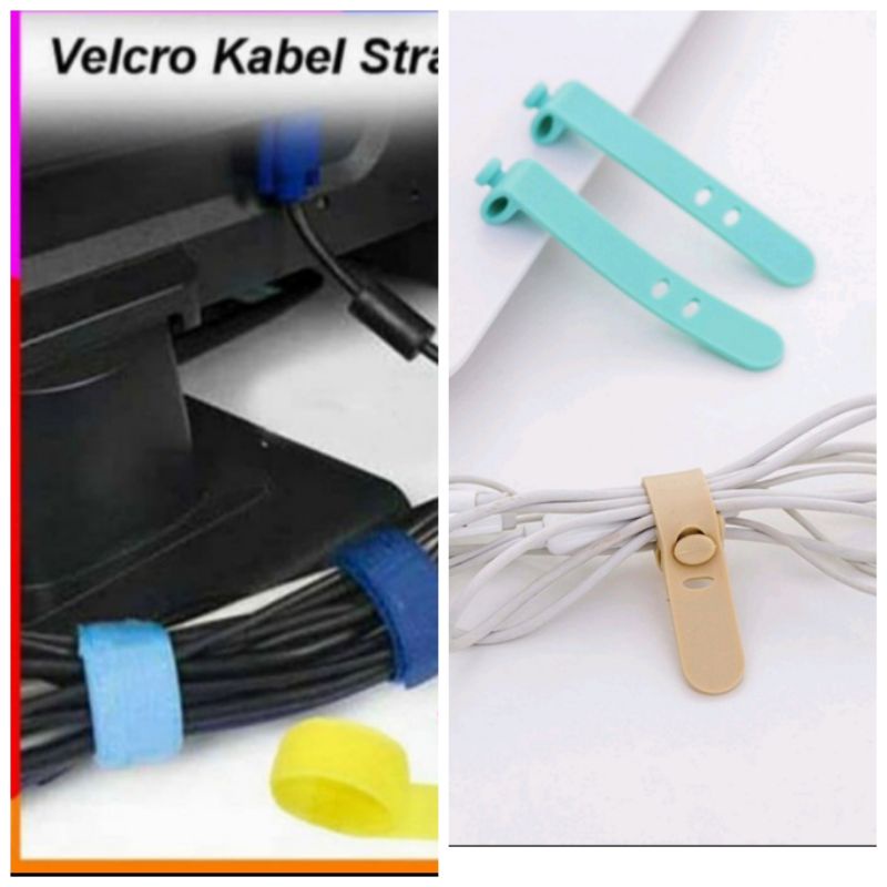 pengikat penjepit perekat kabel velcro silikon strap cable