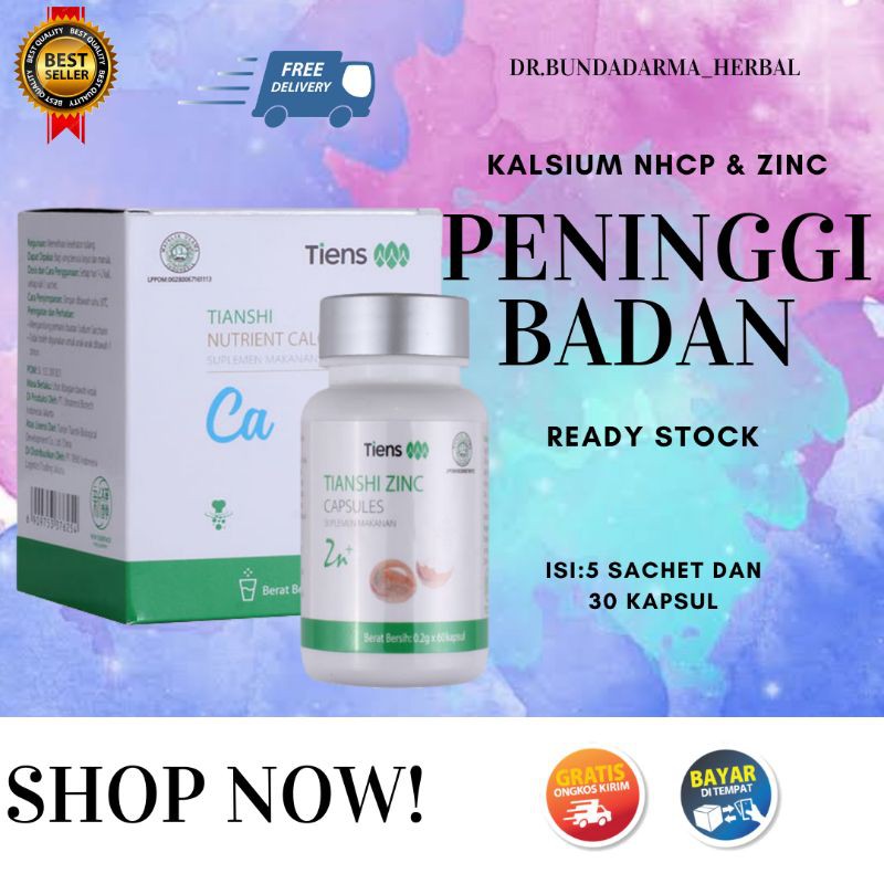 

(COD) OBAT PENINGGI BADAN TIENS PERAWATAN BADAN KESEHATAN || ISI 5 SACHET SUSU DAN 30 KAPSUL ZINC