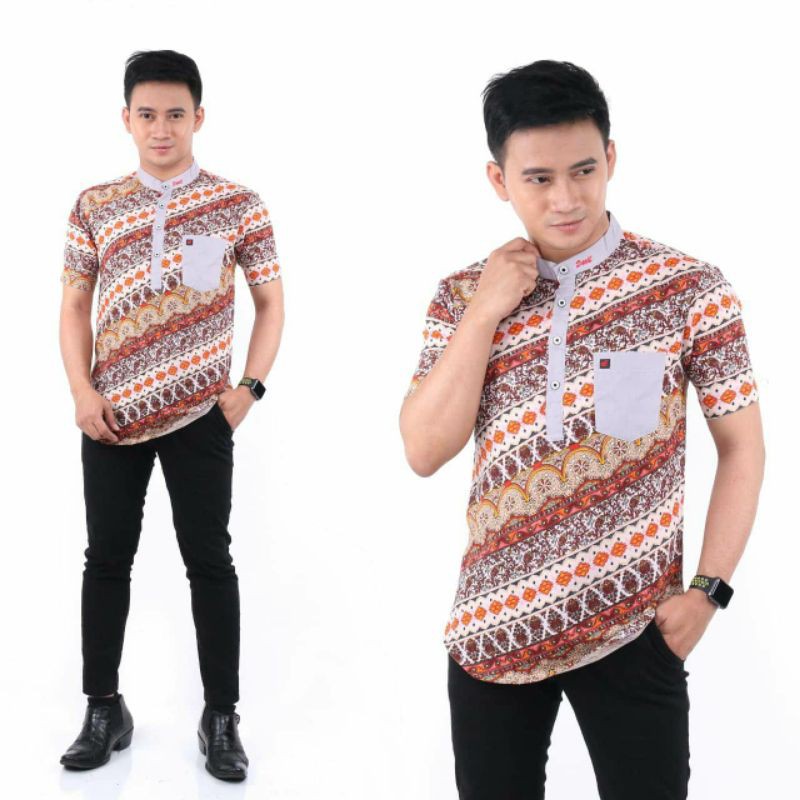 Promo Jie (cod) Kemeja Kombinasi Batik Pria bWAn9AKSQdoO8Dq