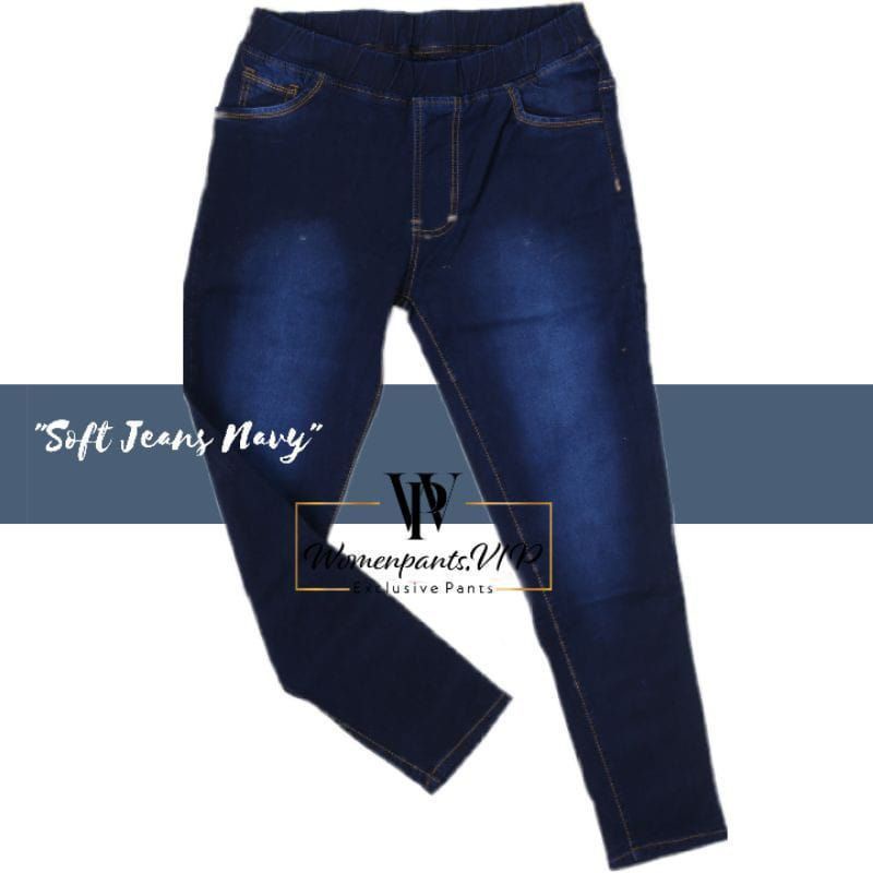 celana jeans pinggang karet lejing slim/ngaret/street