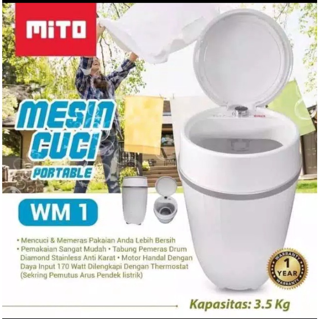 Mito mesin cuci mini 3.5kg portable
