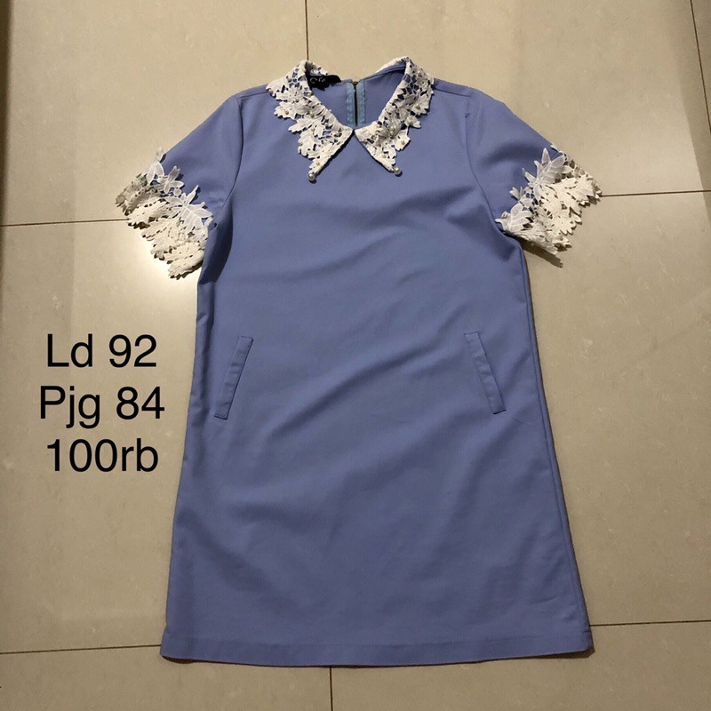 Preloved dress pesta biru