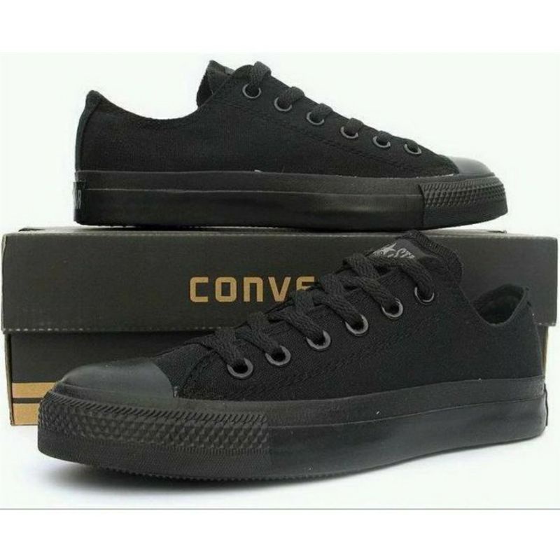 sepatu Allstarr converss hitam polos sepatu kets / sneakers keren berkualitas