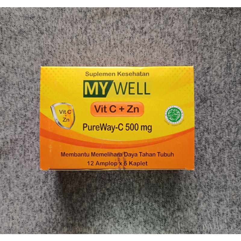 My Well Vitamin C Zinc strip isi 5 tablet - mywell PureWay-C 500 mg suplemen vitamin