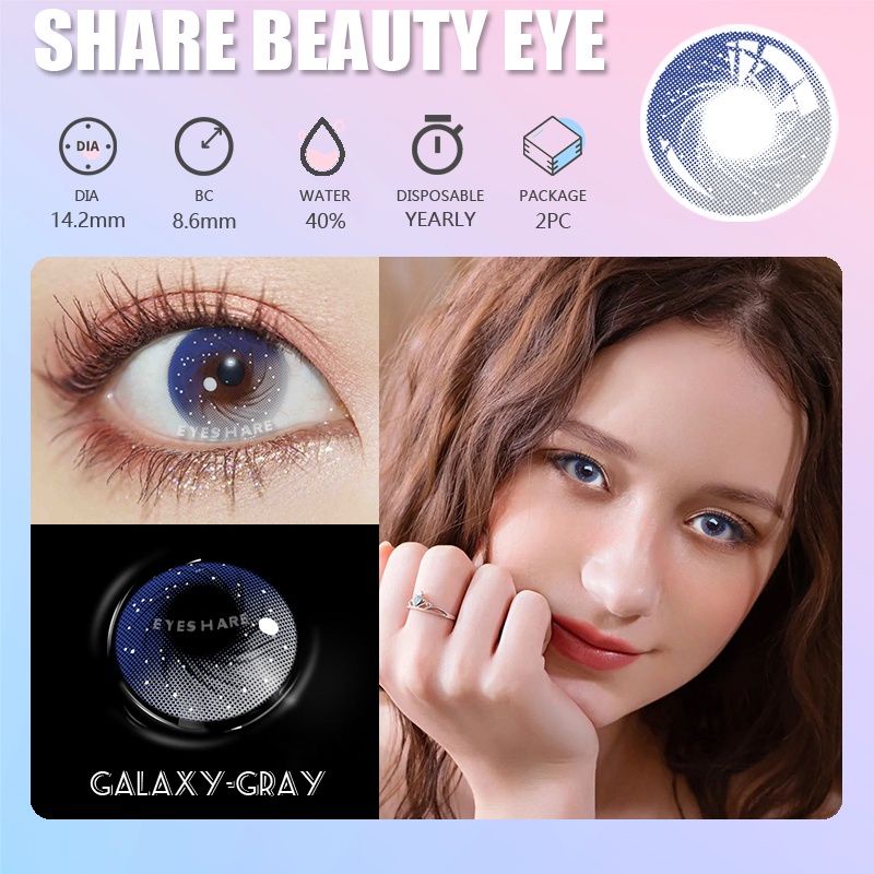 Softlens galaxy ungu-gray abu-abu softlens cosplay eula keqing ganyu