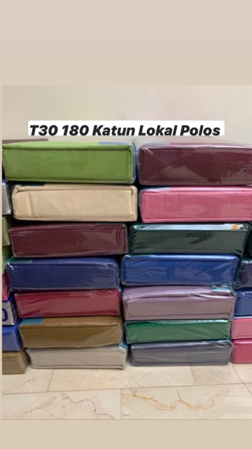 SPREI KATUN LOKAL POLOS BAHAN KATUN CVC HALUS LEMBUT BERKUALITAS 120x200 / 160x200 / 180x200 TINGGI 30 CM