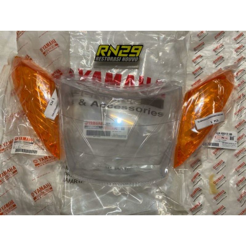 Mika depan nouvo lele original set kaca lampu depan nouvo lele original mika reflektor depan nouvo