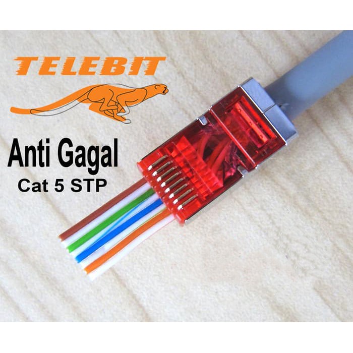 Konektor RJ45 connector Cat 5e Cat 6 Cat7 UTP/STP Anti gagal