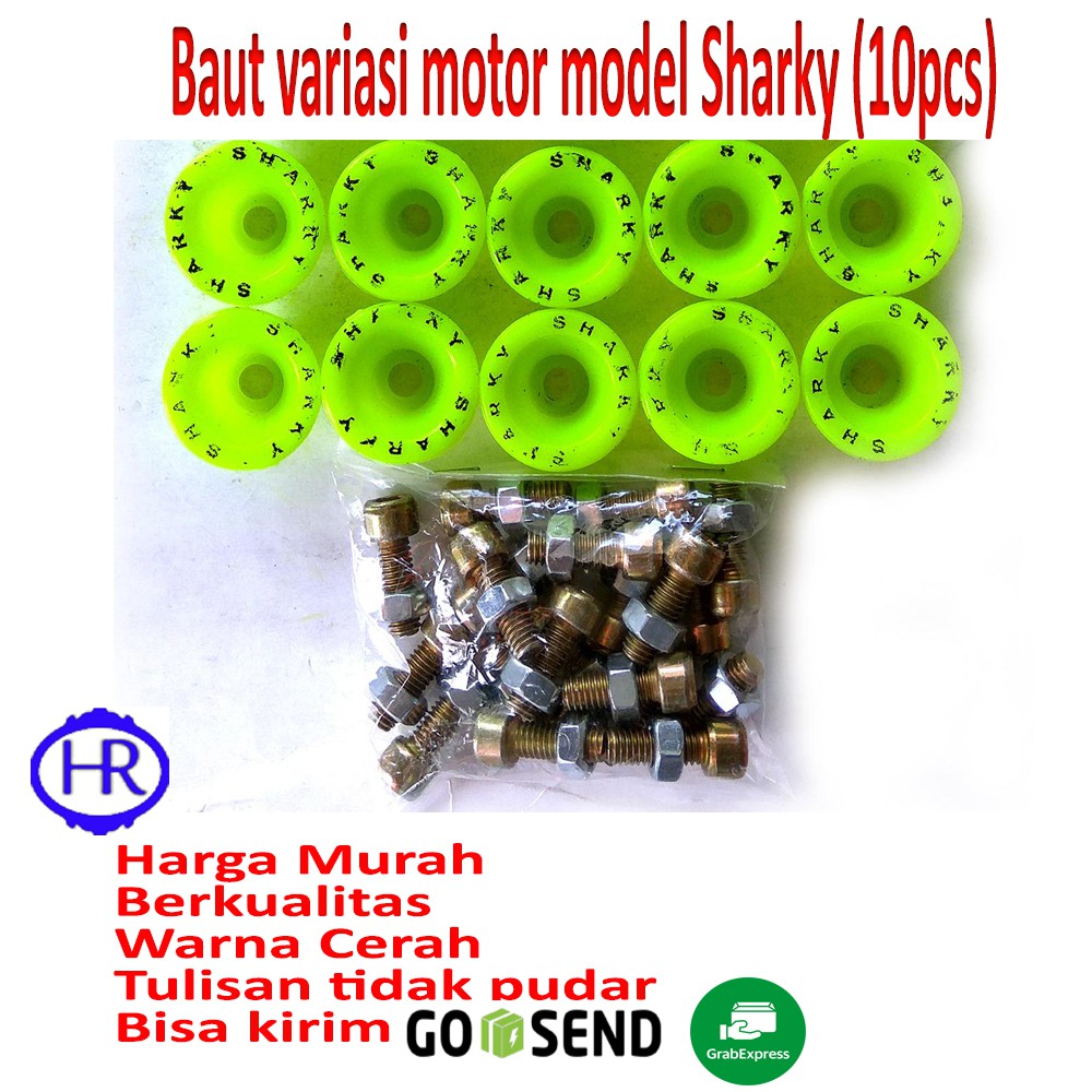 Baut Variasi Motor Model Sharky (10Pcs) Monel + Baut + Mur