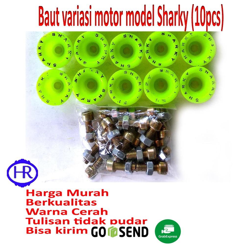 Baut Variasi motor model Sharky (10Pcs) Monel + Baut + Mur