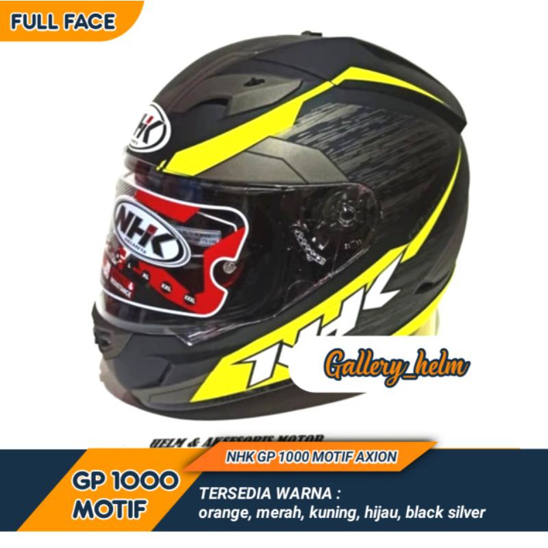 Helm Nhk Gp 1000 Motif AXION Kuning | Helm Full Face