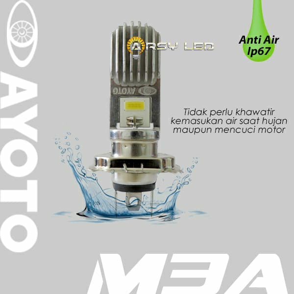 Lampu LED Utama Motor Bebek Matic H4 HS1 AYOTO ASLI M3A AC DC PNP-2