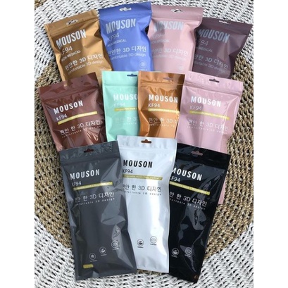 PREMIUM PACK 10PCS - MASKER MOUSON KF94 NEW WARNA TALI SENADA 4PLY