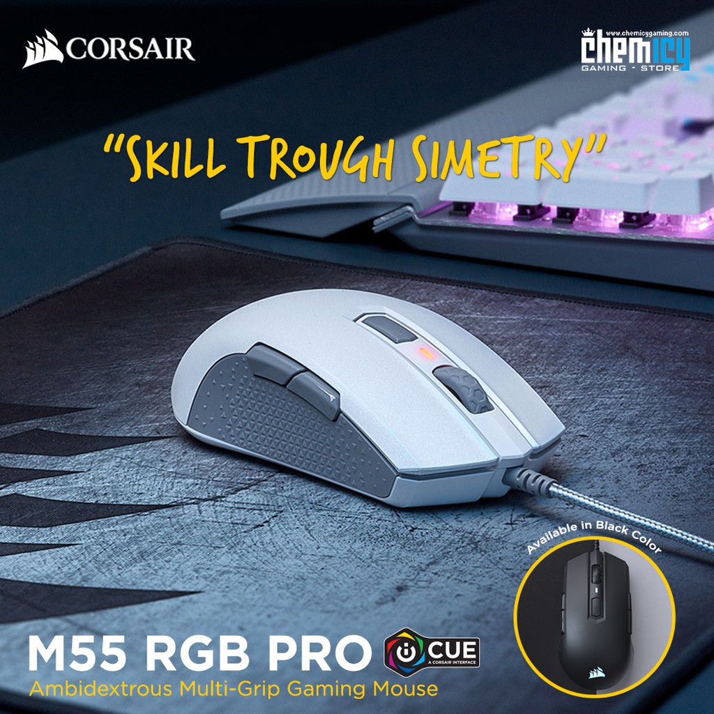 Corsair M55 RGB Pro Ambidextrous Multi-Grip Gaming Mouse