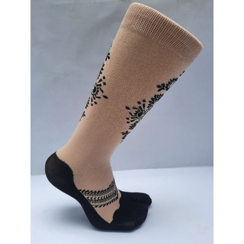 12 pasang kaos kaki jempo krem motif Dewasa