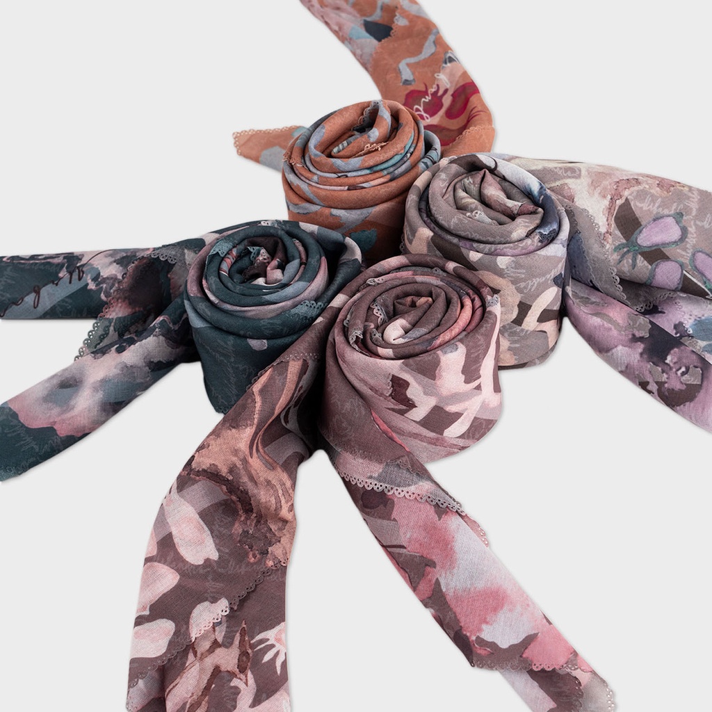 URBAN&CO Scarves Jasmine Dark Brown-2