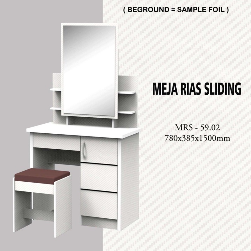 MEJA RIAS OVAL / SEGIEMPAT SLIDING KIRI KANAN