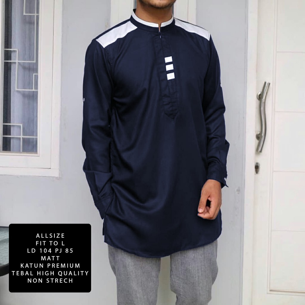 Baju Muslim Koko arama size L katun lengan panjang