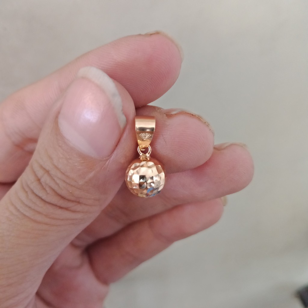 liontin kalung anak dan dewasa emas asli kadar 700 70% 16k 22 surabaya 0,5gram bulat bola ukir penuh