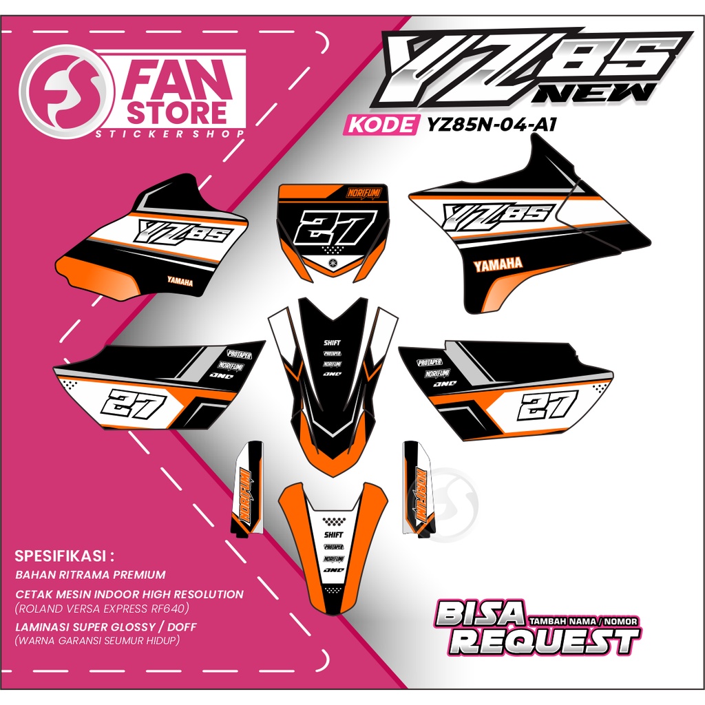 DECAL YZ 85 NEW CUSTOM FULLBODY - STICKER DECAL YZ 85 NEW - DECAL YZ85 NEW