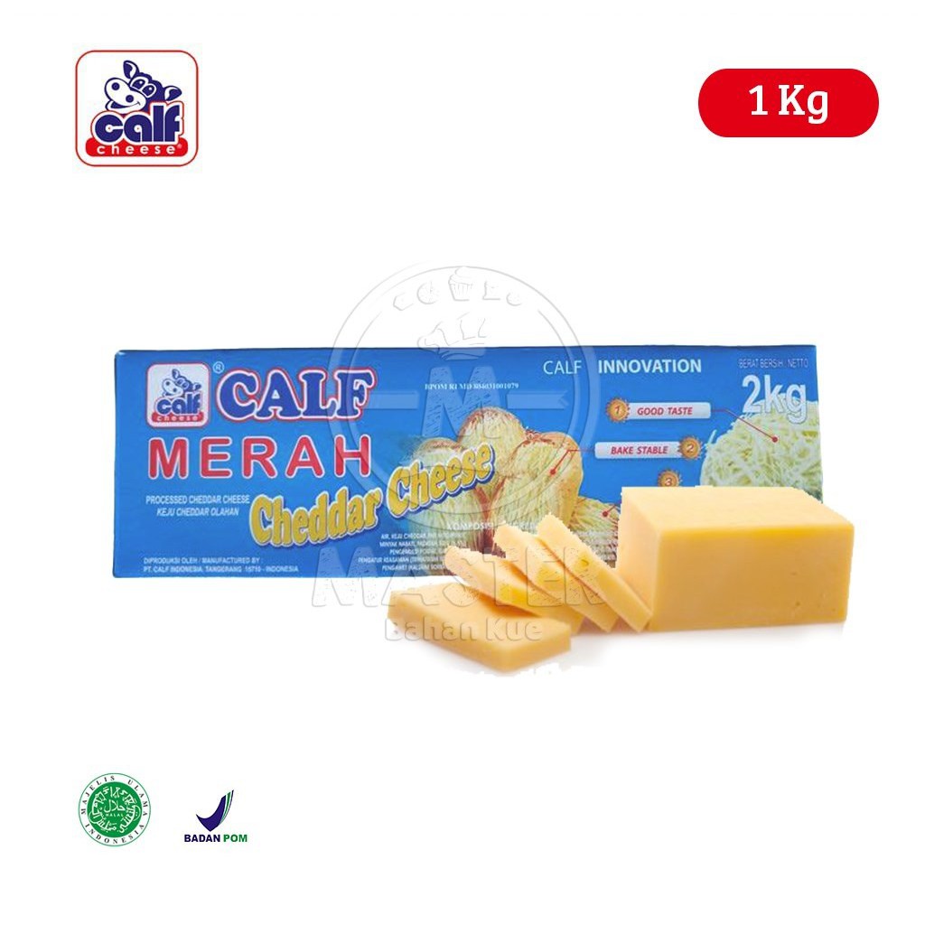 

Calf Merah Cheddar Cheese / Keju Cheddar Parut [1 Kg]