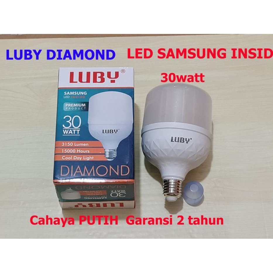 Lampu Bohlam LED 30 Watt Luby Diamond New Generation Samsung Inside Putih Original