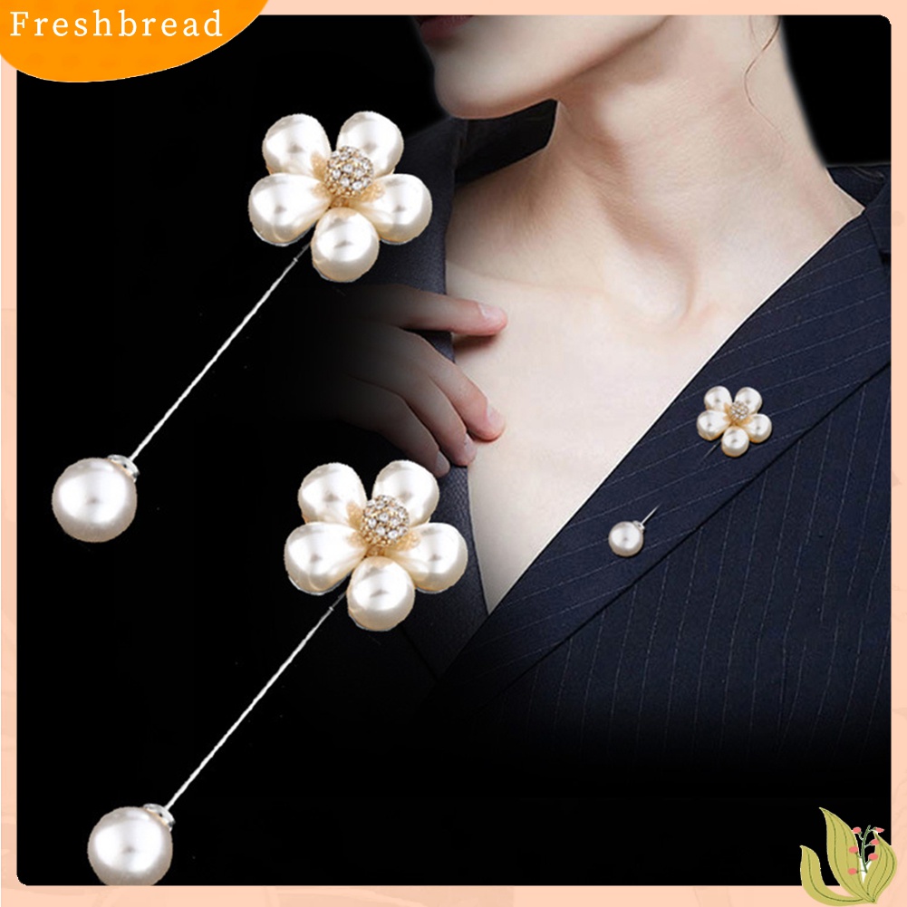 [ TERLARIS]Elegant Flower Faux Pearl Brooch Pin Lady Cardigan Shirt Shawl Breastpin Jewelry