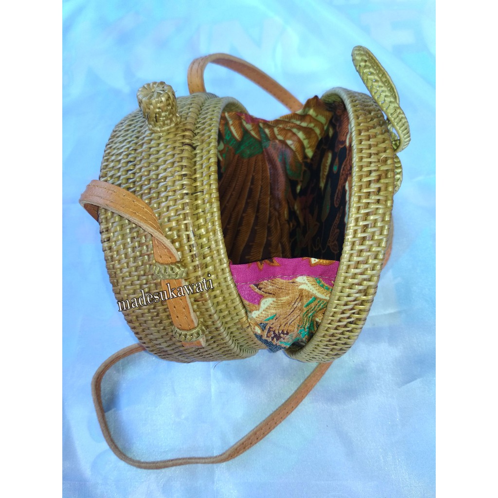 Tas rotan bali diameter 15cm