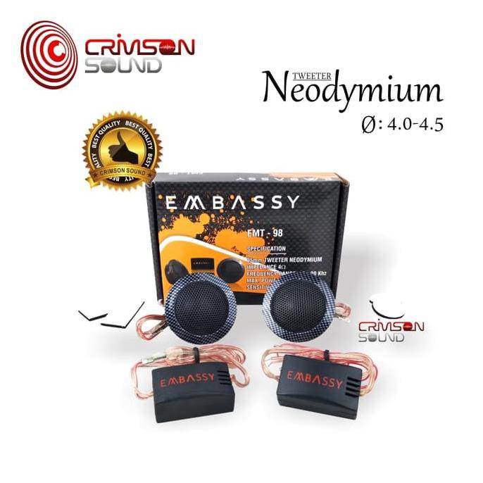 READY TWEETER EMBASSY EMT-98 TREBLE MOBIL NEODYMIUM + CROSSOVER PASIF
