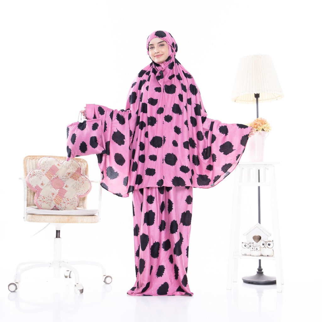 Habba Muslim Mukena rayon bali premium POLKADOT standart dewasa