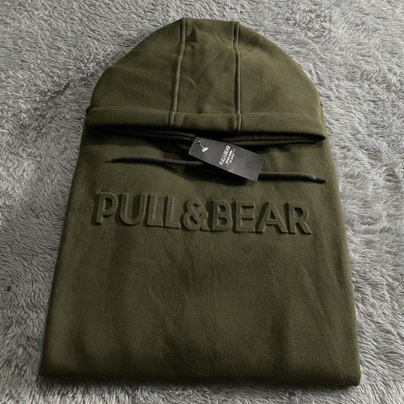 Hoodie Sweater Pull &amp; Bear Emboss 3D Font / Hoodie Pria Wanita Terbaru Timbul Full Lebel dan Hantag Termurah / Sweater Hoodie FULL&amp;BEAR Hoodie Termurah