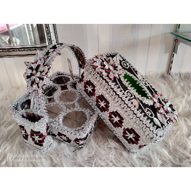 Set wadah aqua air mineral dan kotis kotak tisu tapis