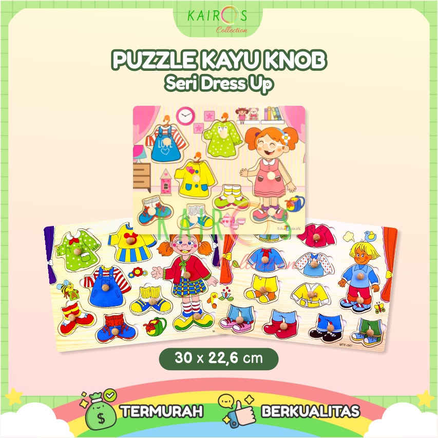 Puzzle Anak Kayu Knob Dress Up