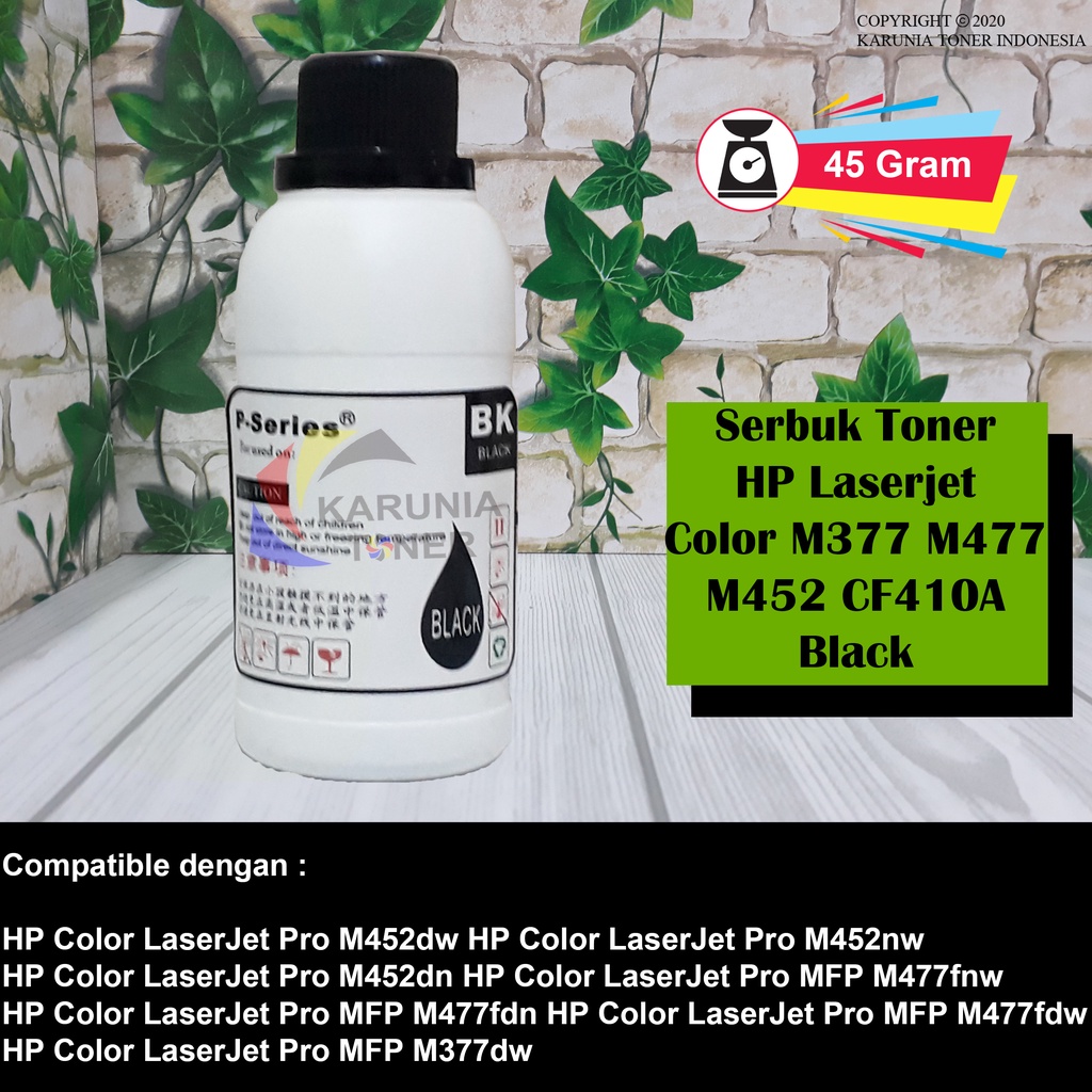 Serbuk Toner Printer HP Laserjet Color M377 M477 M452 CF411A CF413A CF412A CF410A 45 Gram