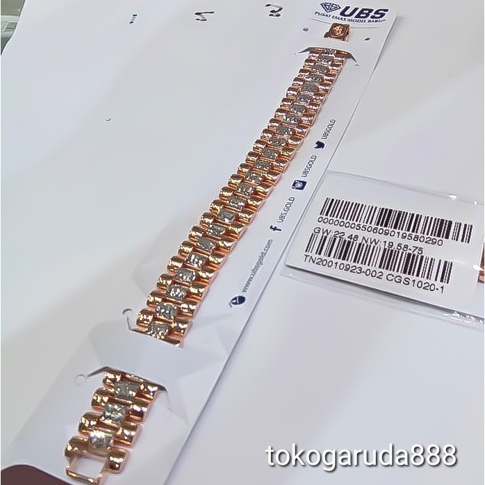 Rantai tangan gelang tali anak dan dewasa emas asli kadar 750 75% jam belt variasi warna cowok cewek padat rose