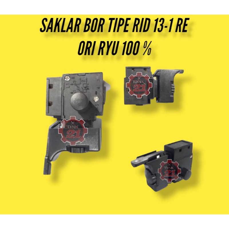SAKLAR BOR RYU 13 MM TIPE RID 13-1 RE SAKLAR BOR TANGAN RYU SAKLAR BOLAK BALIK BOR RYU DLL