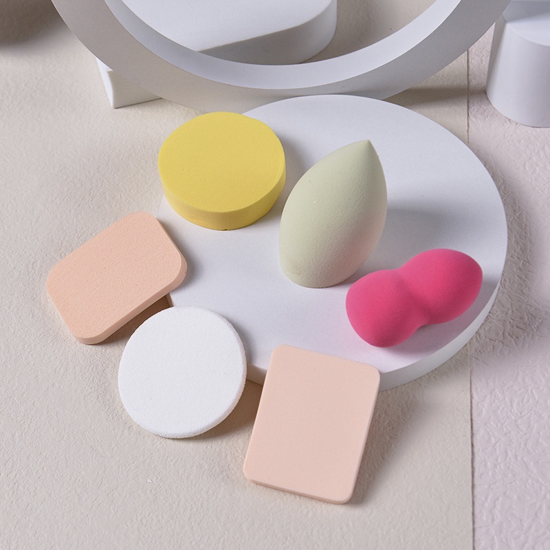 GO! SM623 Spons Make Up Set 6 IN 1 Beauty Blender Sponge Bedak Foundation Pembersih makeup