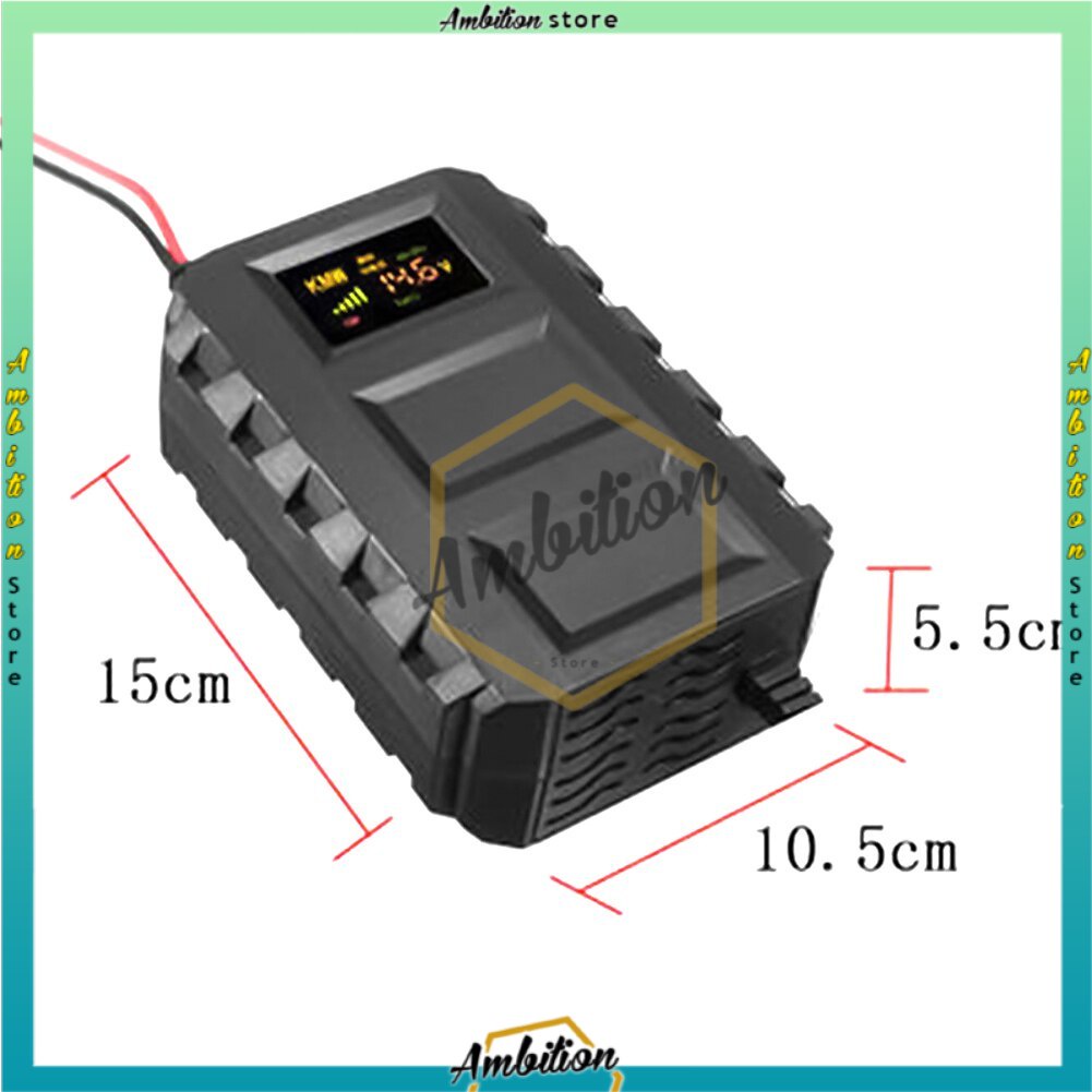 [BISA BAYAR DITEMPAT] Charger Aki Mobil Motor 12V 20A Smart Intelligent Chip LCD Indicator