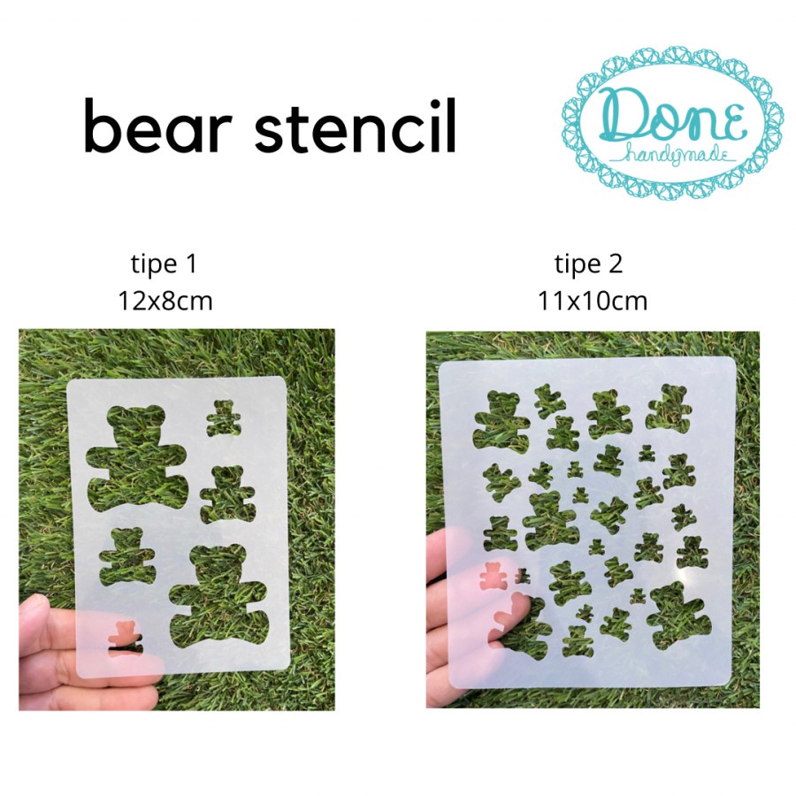 Stencil bear stencils lembar pola clay scrapbook pola clay pola resin